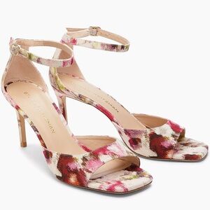 🌹STUART WEITZMAN 🌹 Nudistia 75MM Floral Jacquard Sandals Size: 6.5